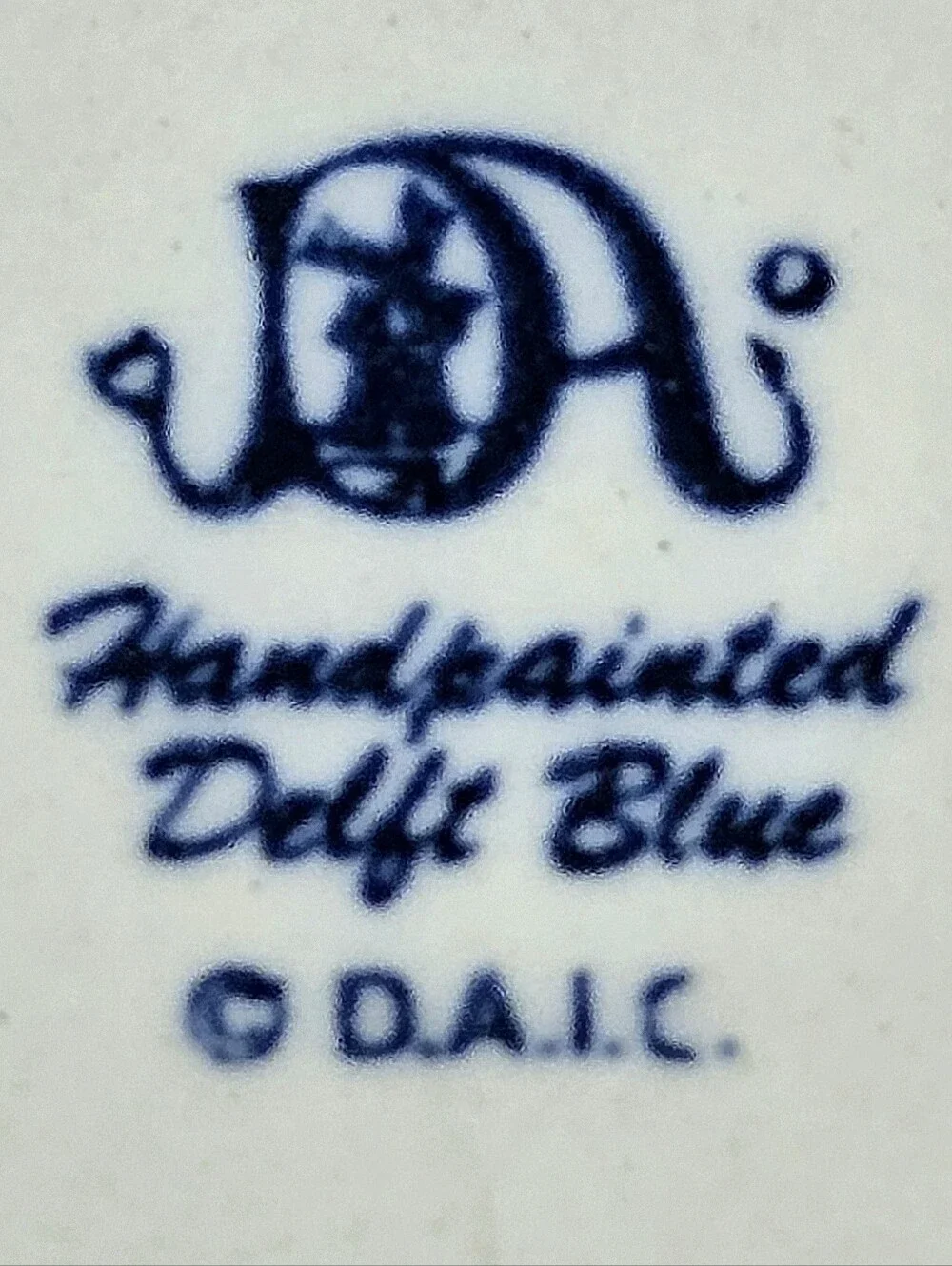Vintage Dutch Delft Blue Trinket Box Porcelain Clover Shape DAIC Holland Gift